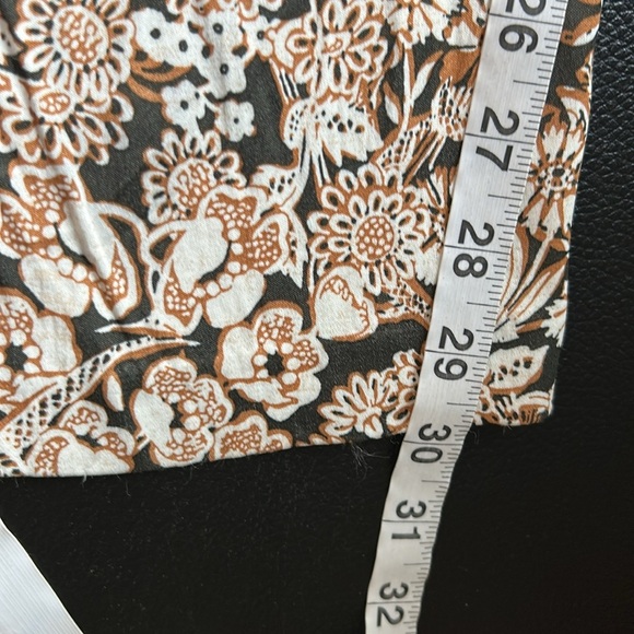 Anthropologie Satin Flare Leg Paisley Print Pants Tan Beige High Rise Sz 10 - Picture 14 of 14